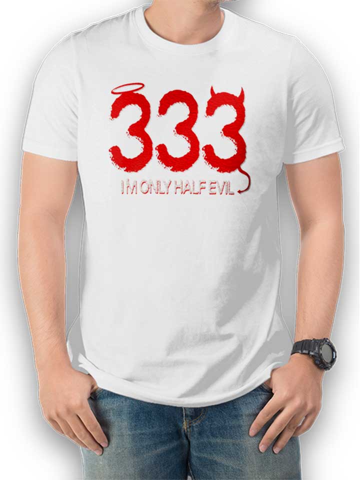 333 Im Only Half Evil T-Shirt weiss L