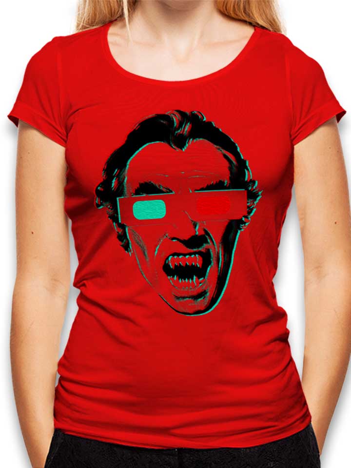 3D Vampir Camiseta Mujer rojo L