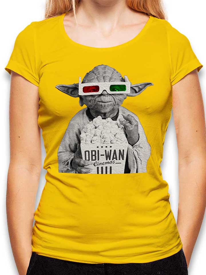 3D Yoda Damen T-Shirt gelb L