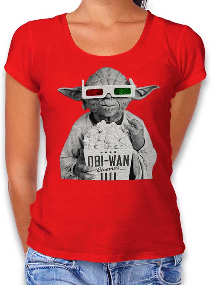 3D Yoda Damen T-Shirt rot L