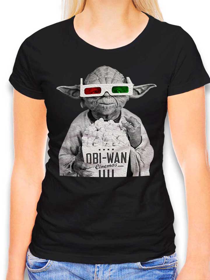 3D Yoda Damen T-Shirt schwarz L