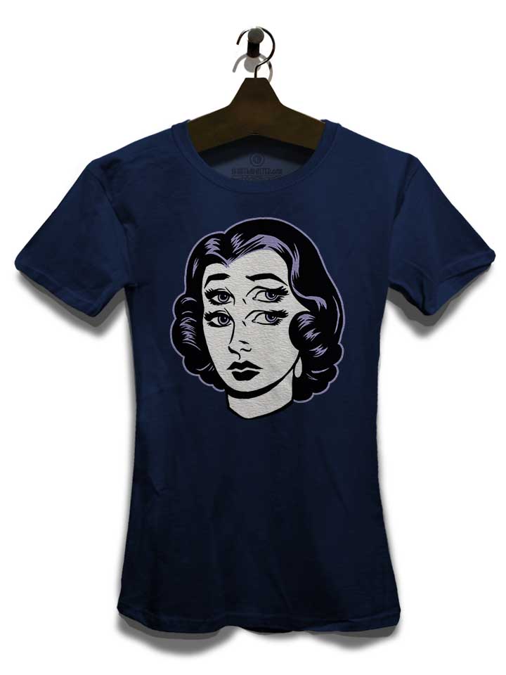 4-eyed-girl-damen-t-shirt dunkelblau 3