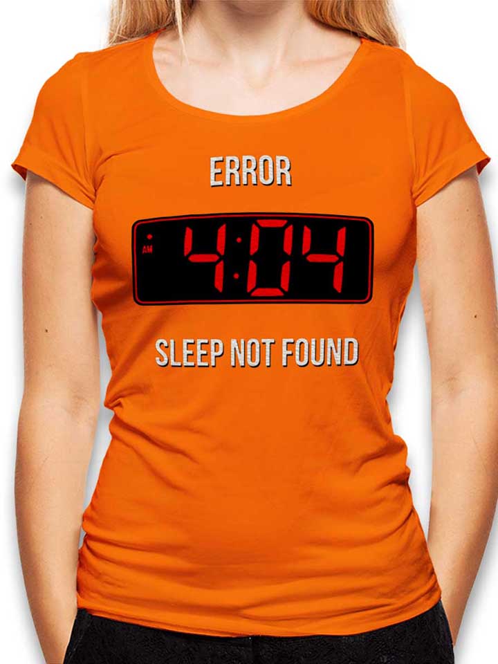 404-error-sleep-not-found-damen-t-shirt orange 1
