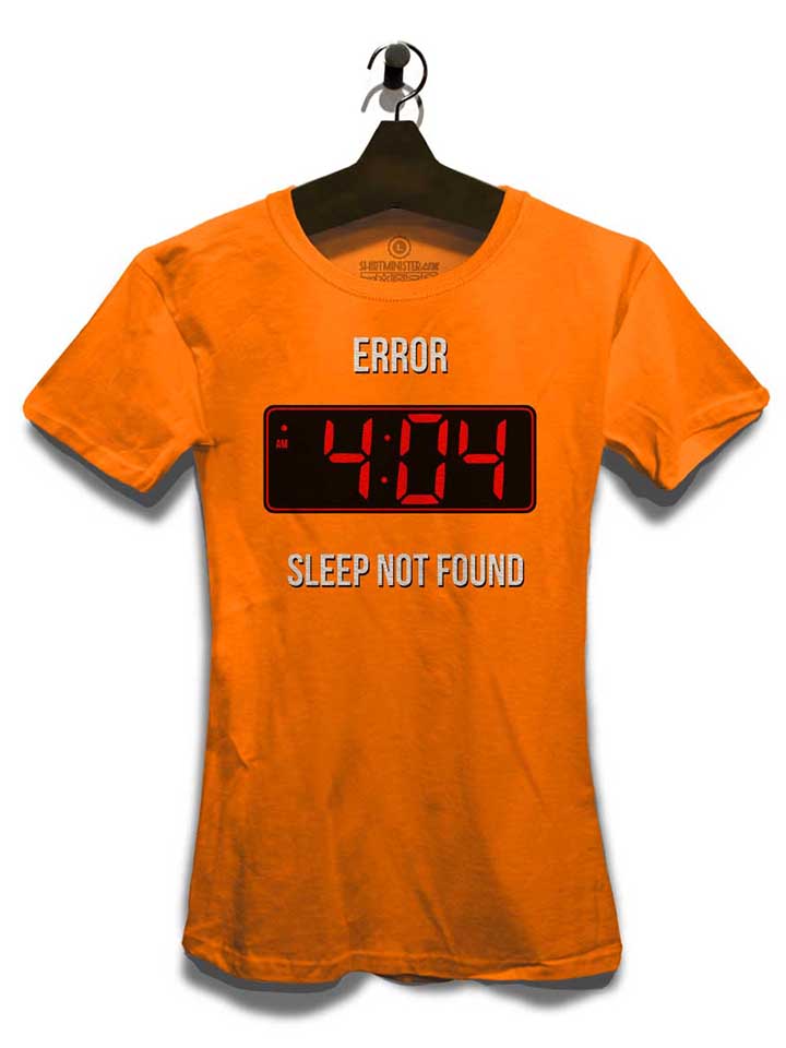 404-error-sleep-not-found-damen-t-shirt orange 3