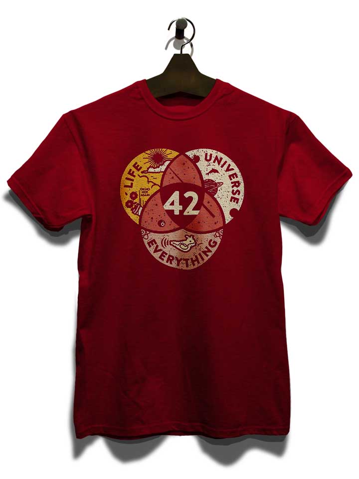 42-answer-to-life-universe-and-everything-t-shirt bordeaux 3