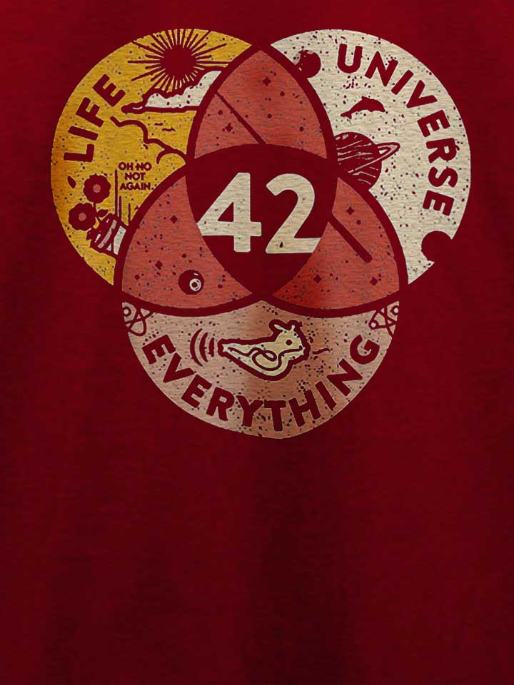 42-answer-to-life-universe-and-everything-t-shirt bordeaux 4