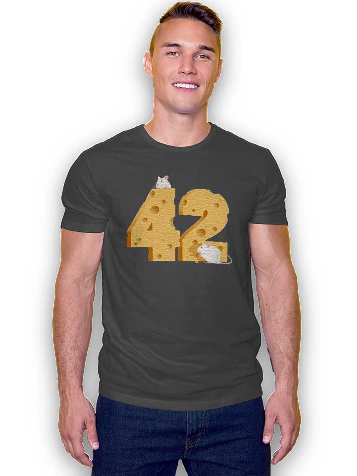 42-cheese-is-the-answer-t-shirt dunkelgrau 2