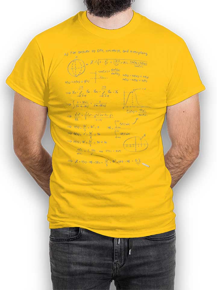 42 Formular Answer T-Shirt gelb L