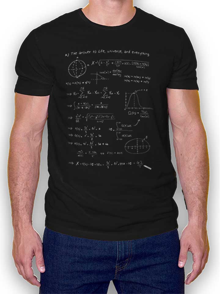 42 Formular Answer T-Shirt schwarz L