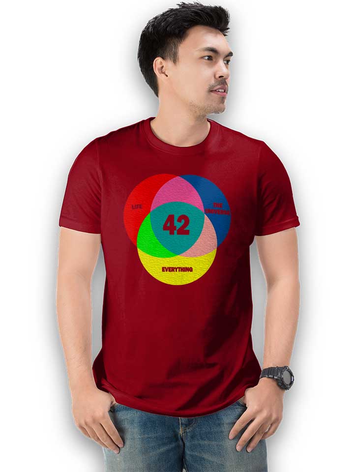 42-life-the-universe-everything-t-shirt bordeaux 2