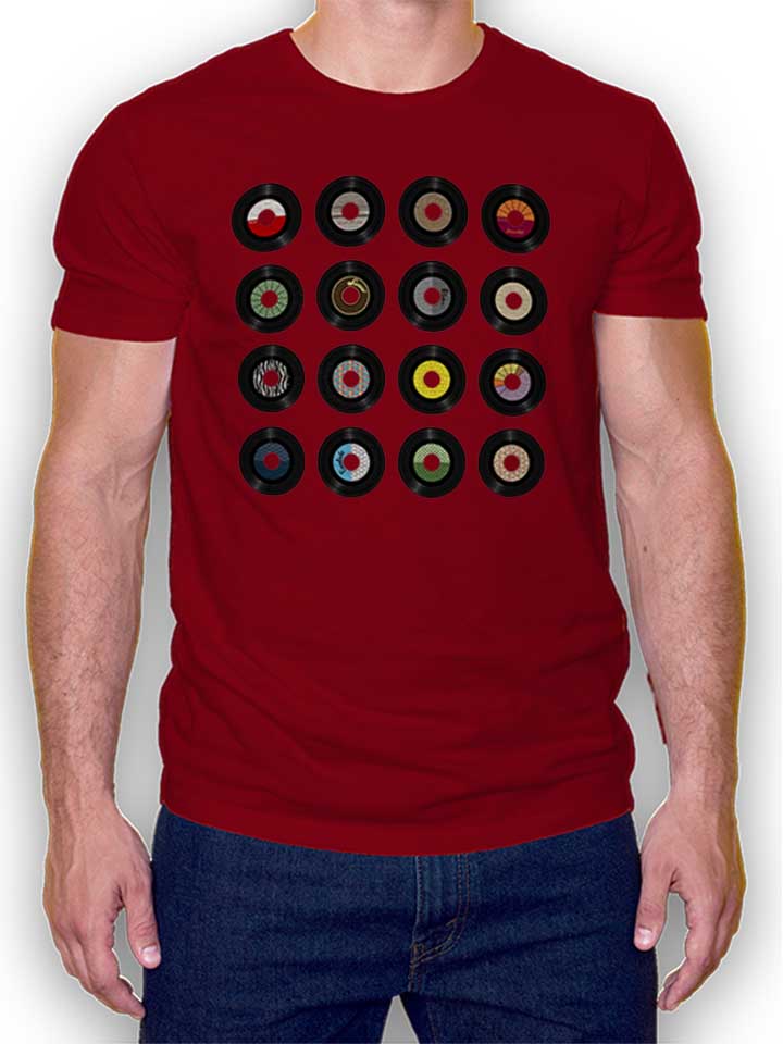 45 Records Pop Art T-Shirt maroon L