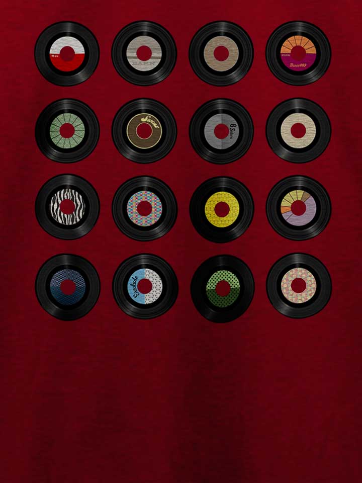 45-records-pop-art-t-shirt bordeaux 4