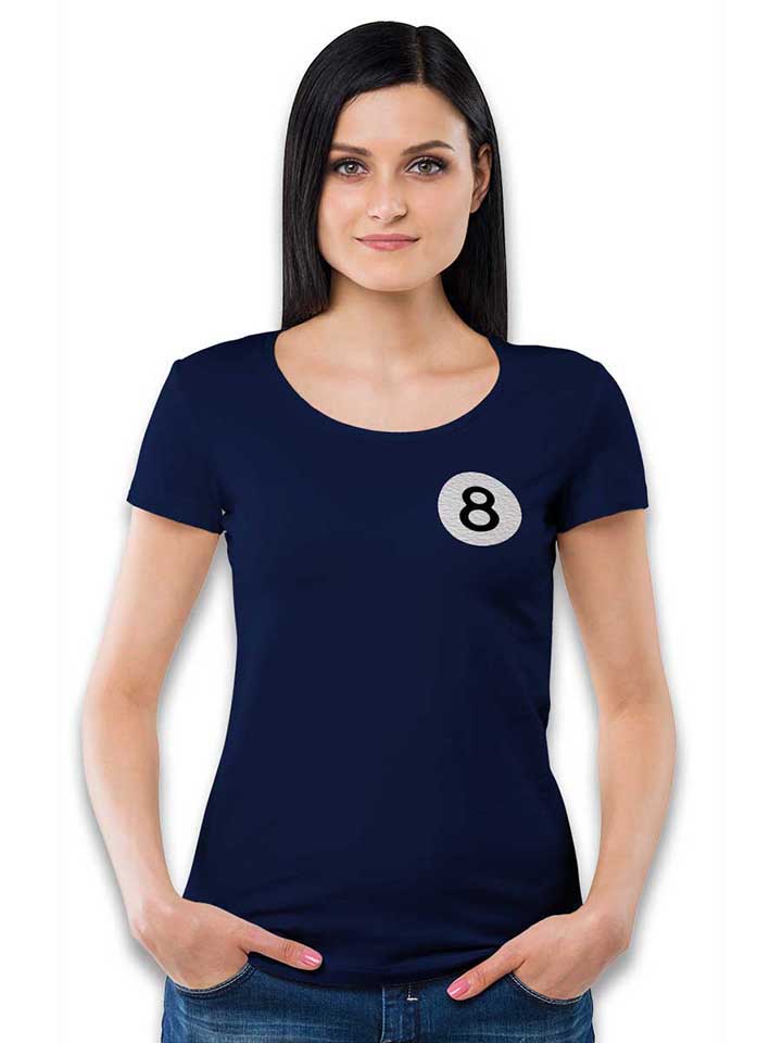 8-ball-chest-print-damen-t-shirt dunkelblau 2
