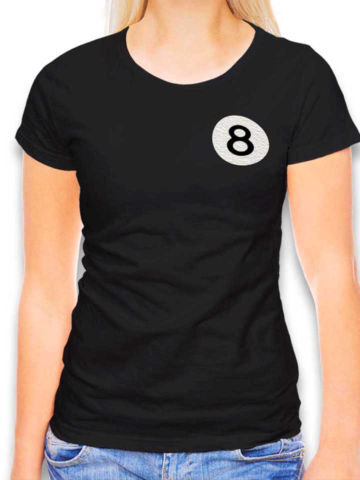 8-ball-chest-print-damen-t-shirt schwarz 1