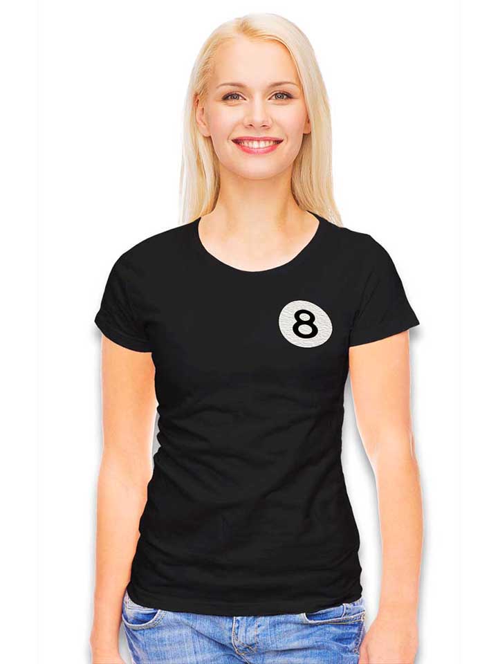 8-ball-chest-print-damen-t-shirt schwarz 2