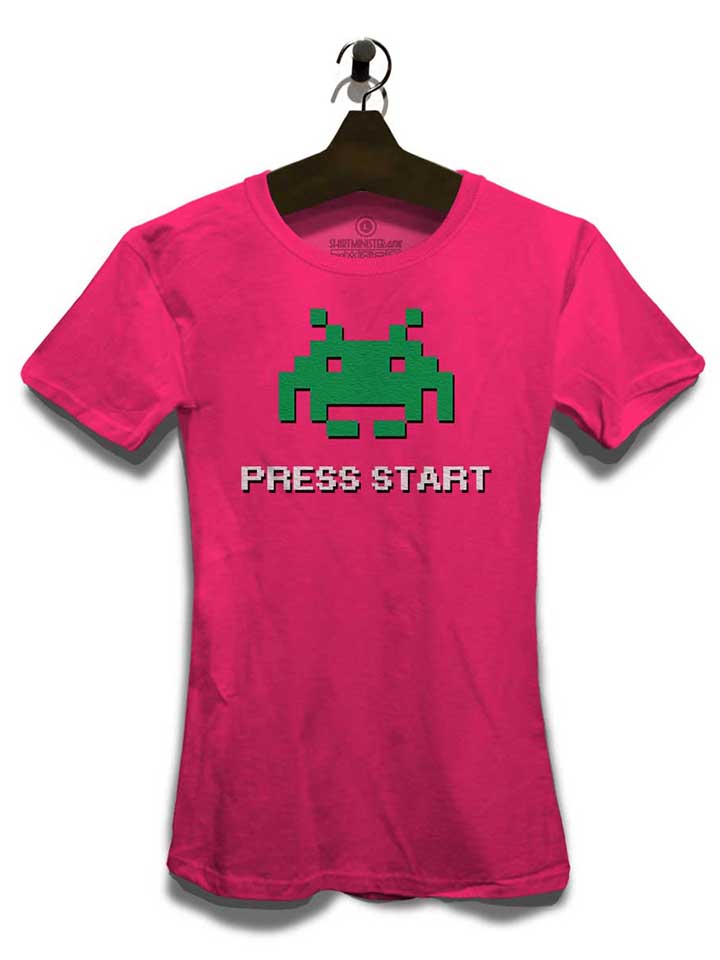 8-bit-alien-press-start-damen-t-shirt fuchsia 3