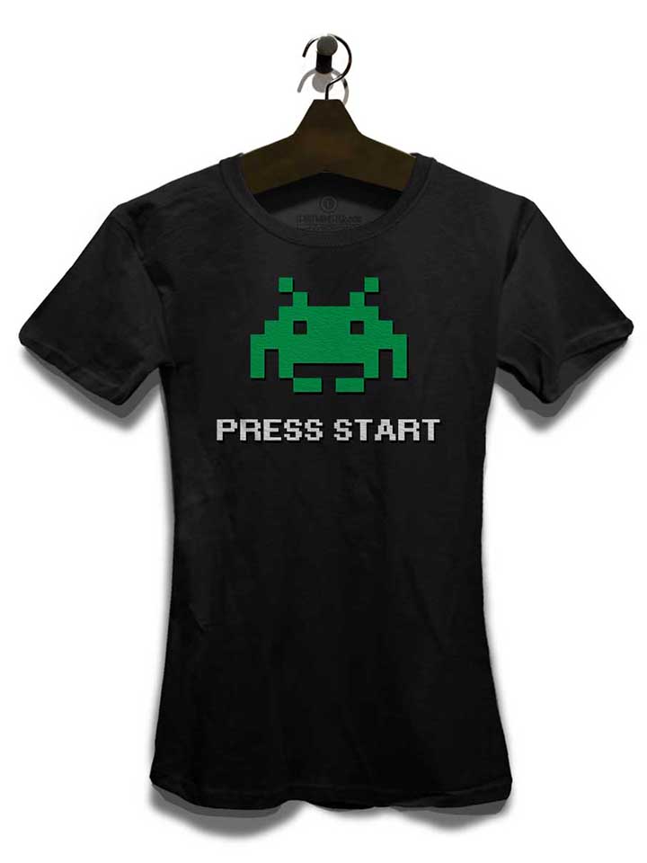 8-bit-alien-press-start-damen-t-shirt schwarz 3