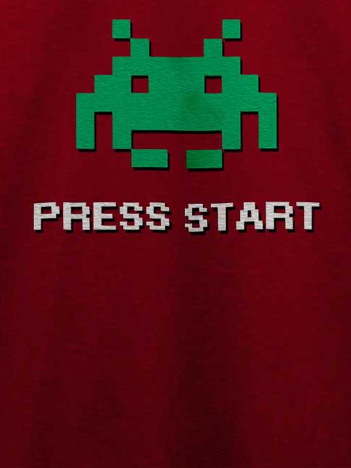 8-bit-alien-press-start-t-shirt bordeaux 4