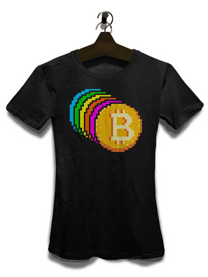8-bit-bitcoin-rainbow-damen-t-shirt schwarz 3