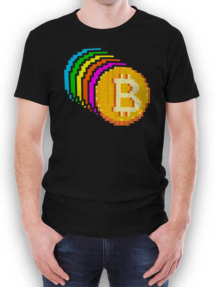 8-bit-bitcoin-rainbow-t-shirt schwarz 1