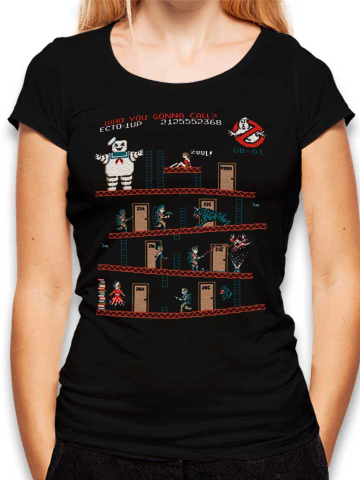 8 Bit Donkey Kong Ghostbusters Damen T-Shirt schwarz L