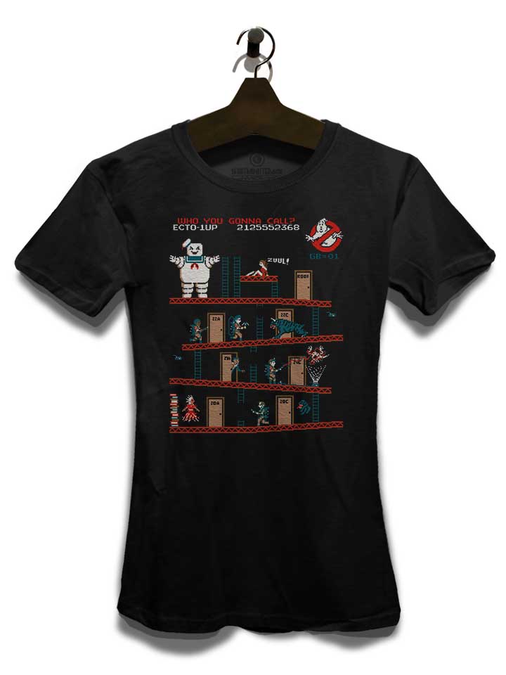 8-bit-donkey-kong-ghostbusters-damen-t-shirt schwarz 3