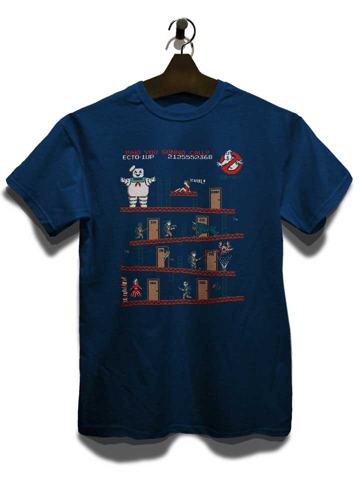 8-bit-donkey-kong-ghostbusters-t-shirt dunkelblau 3