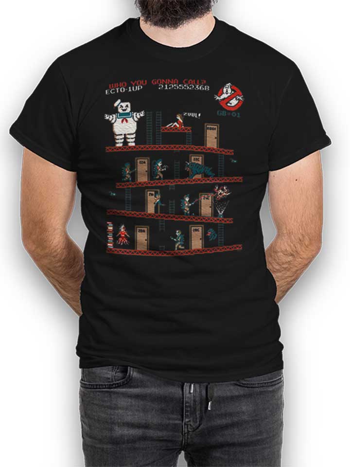 8 Bit Donkey Kong Ghostbusters T-Shirt schwarz L