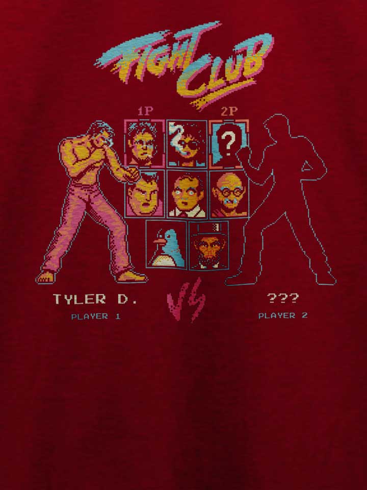 8-bit-fight-club-t-shirt bordeaux 4