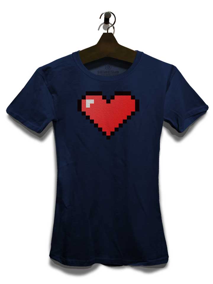 8-bit-heart-damen-t-shirt dunkelblau 3