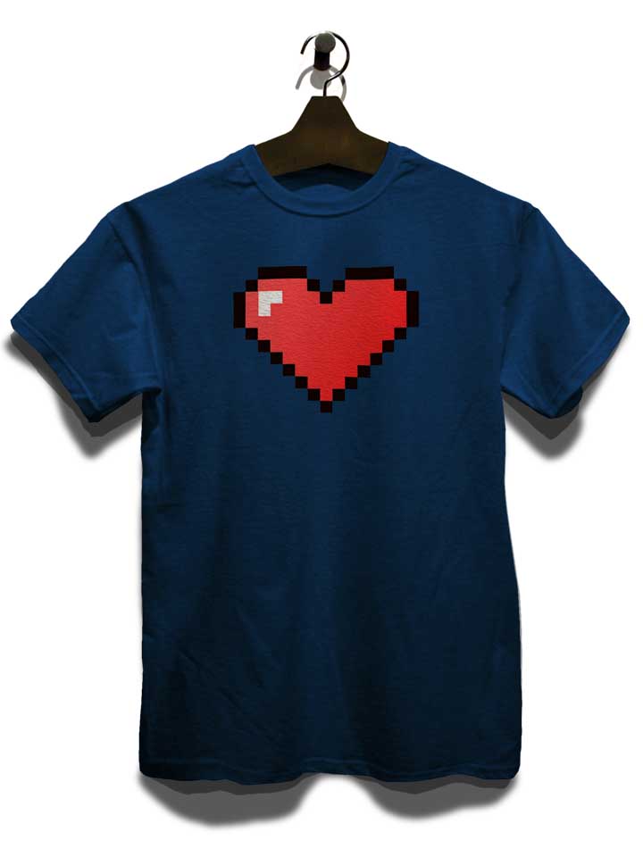8-bit-heart-t-shirt dunkelblau 3