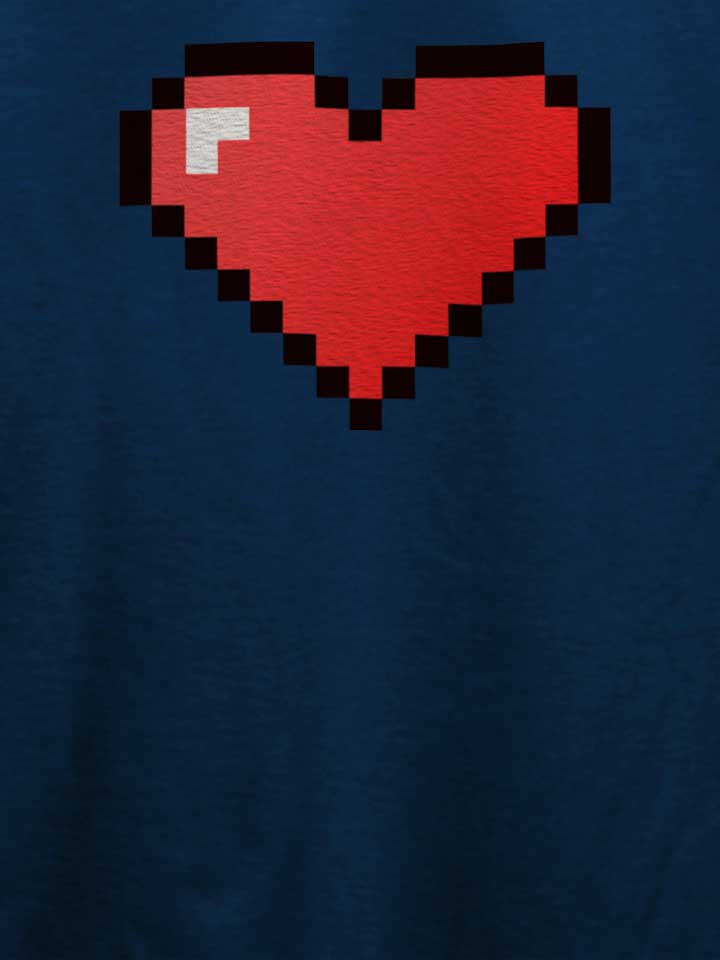 8-bit-heart-t-shirt dunkelblau 4