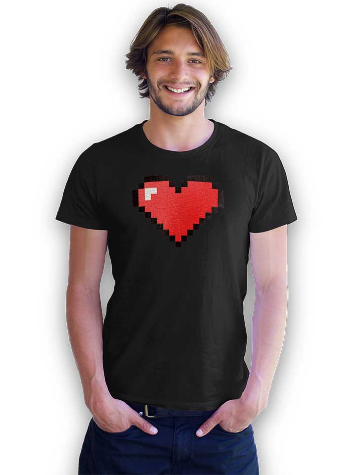 8-bit-heart-t-shirt schwarz 2
