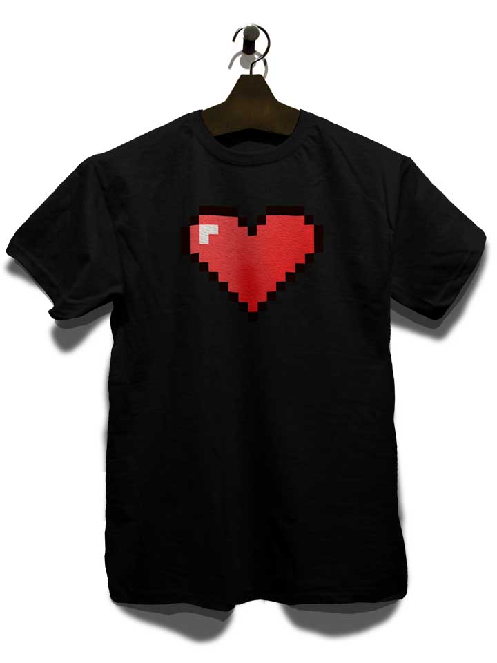 8-bit-heart-t-shirt schwarz 3