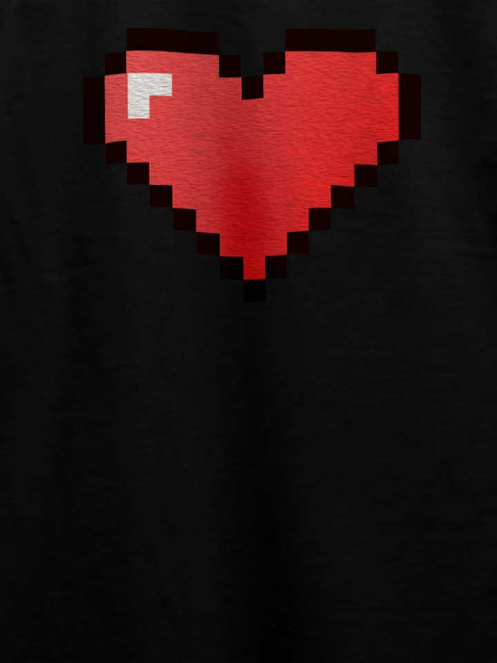 8-bit-heart-t-shirt schwarz 4