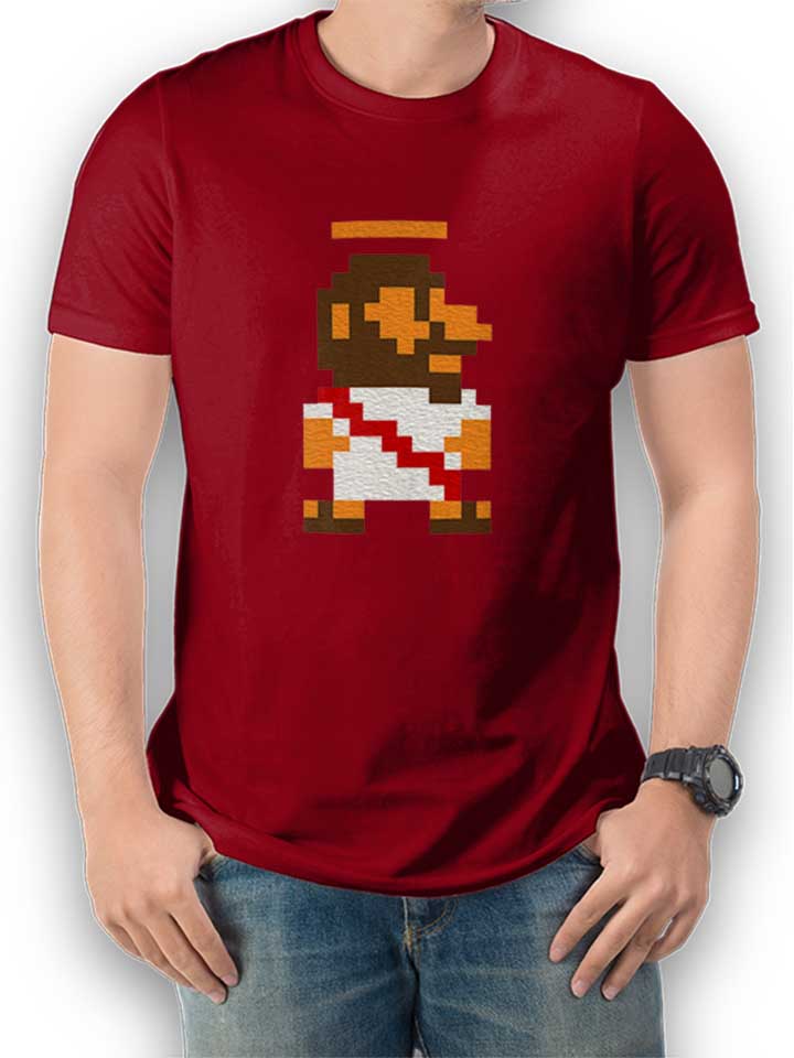 8-bit-jesus-t-shirt bordeaux 1