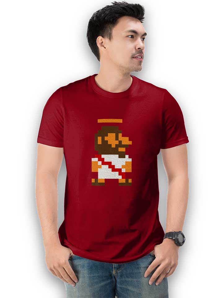 8-bit-jesus-t-shirt bordeaux 2