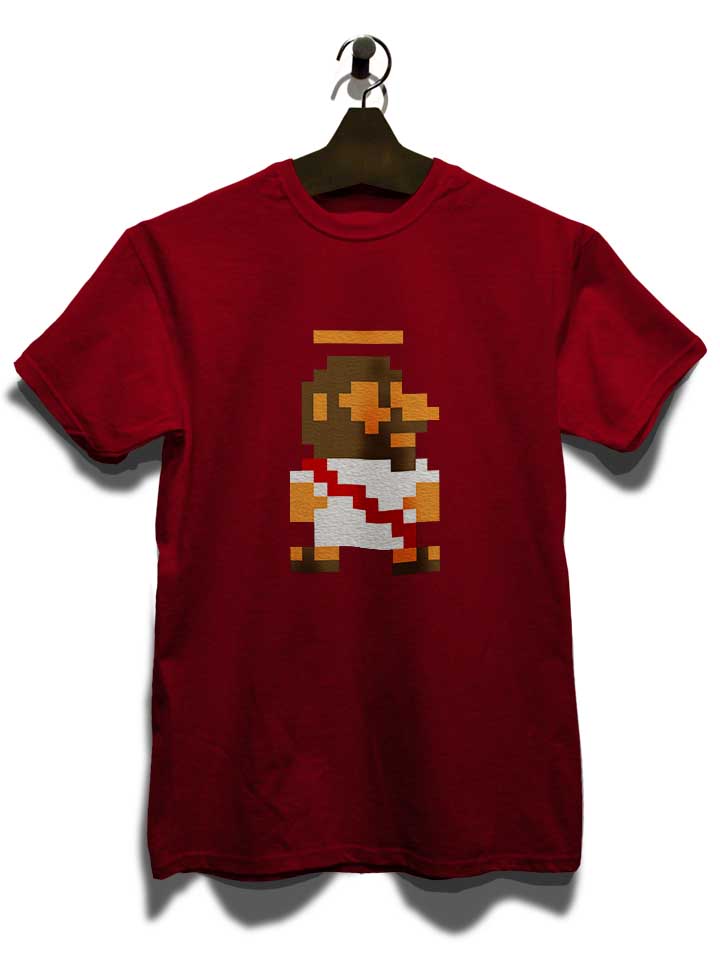 8-bit-jesus-t-shirt bordeaux 3