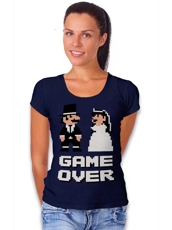 8-bit-junggesellen-game-over-damen-t-shirt dunkelblau 2