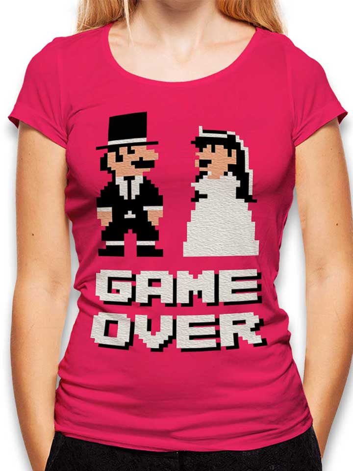 8-bit-junggesellen-game-over-damen-t-shirt fuchsia 1