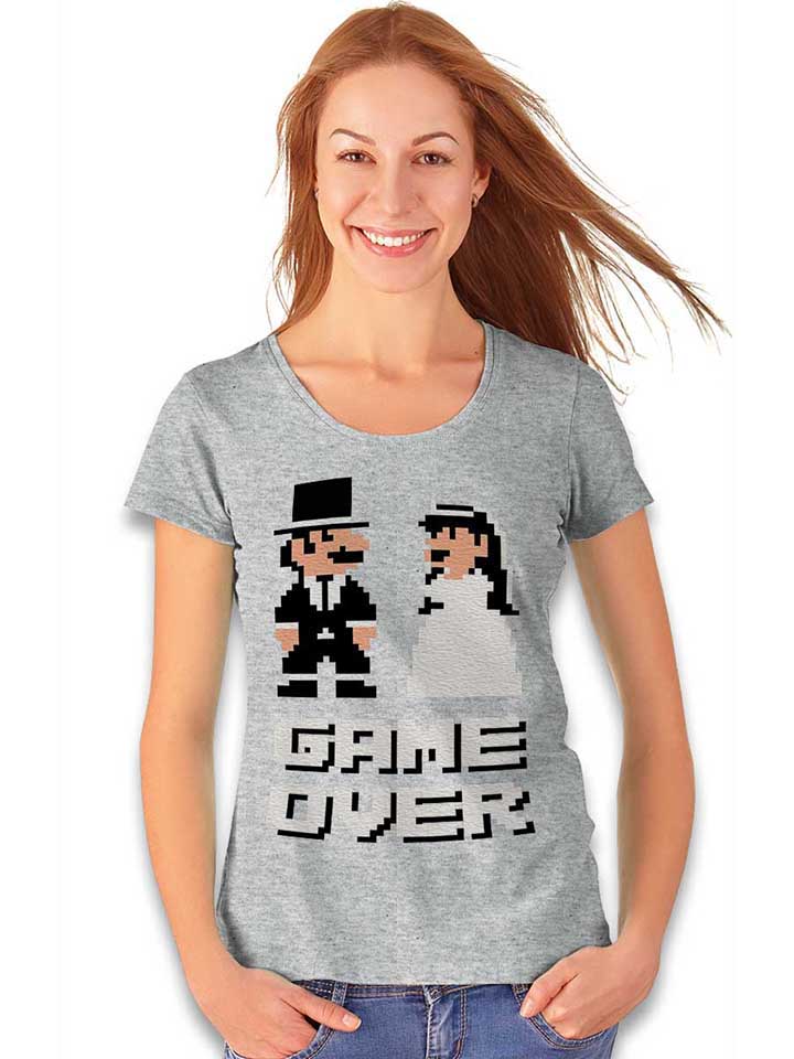 8-bit-junggesellen-game-over-damen-t-shirt grau-meliert 2