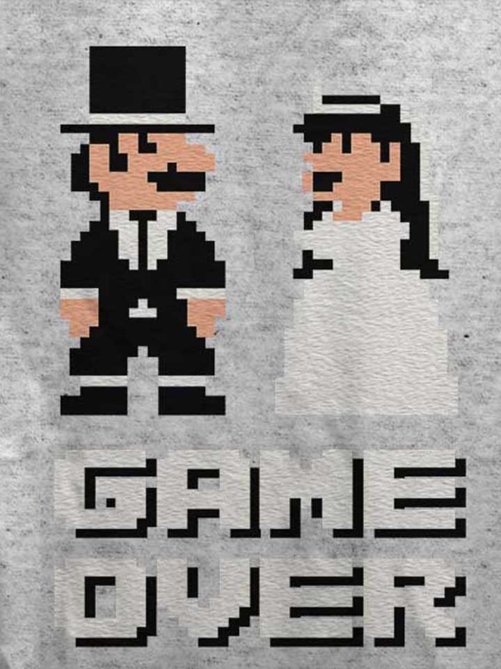 8-bit-junggesellen-game-over-damen-t-shirt grau-meliert 4