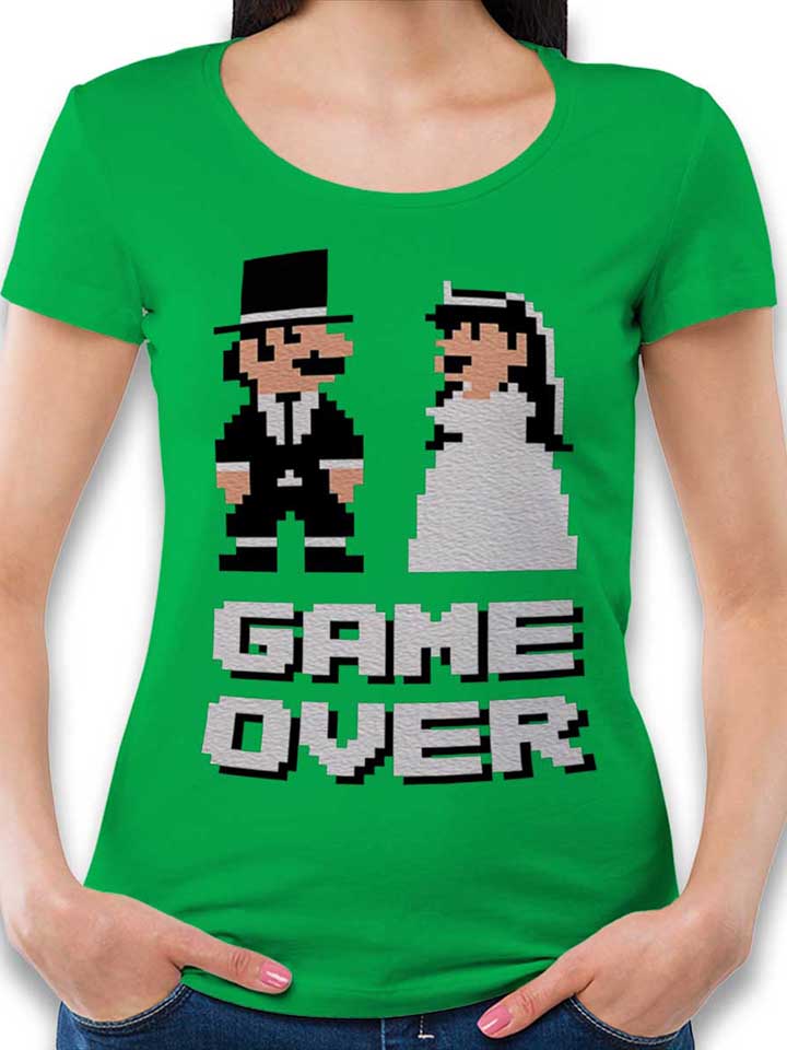 8 Bit Junggesellen Game Over Womens T-Shirt green L