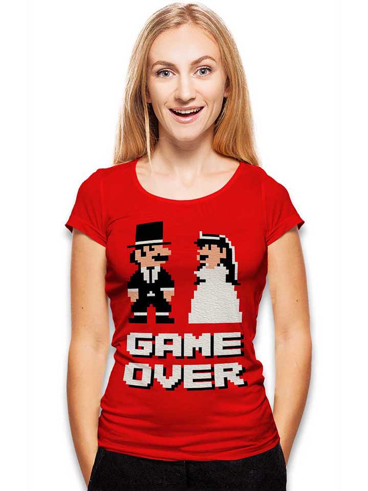8-bit-junggesellen-game-over-damen-t-shirt rot 2