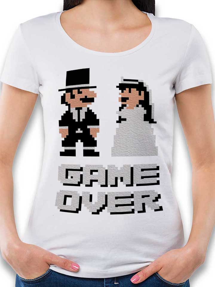 8 Bit Junggesellen Game Over T-Shirt Femme blanc L