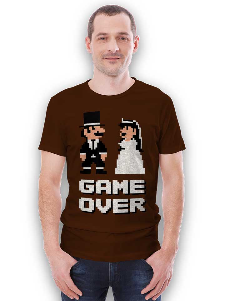 8-bit-junggesellen-game-over-t-shirt braun 2