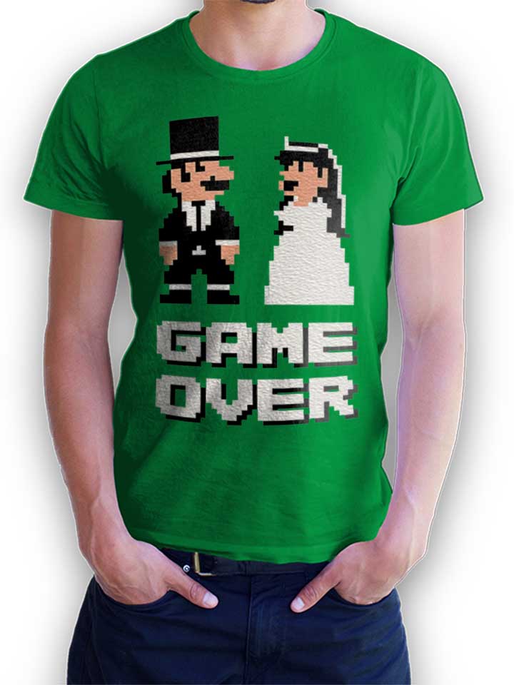 8-bit-junggesellen-game-over-t-shirt gruen 1