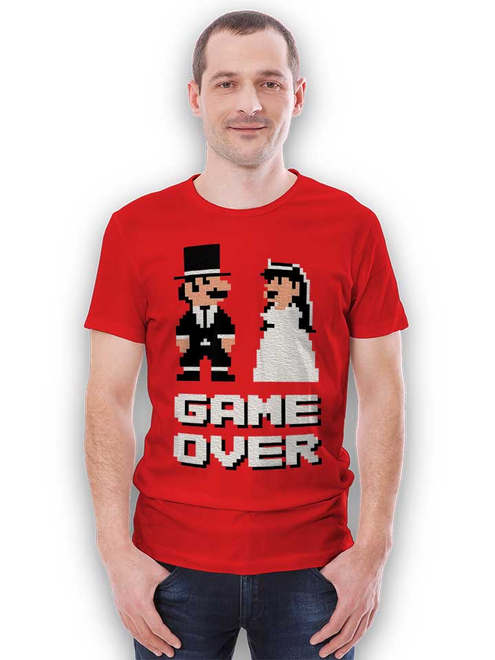 8-bit-junggesellen-game-over-t-shirt rot 2