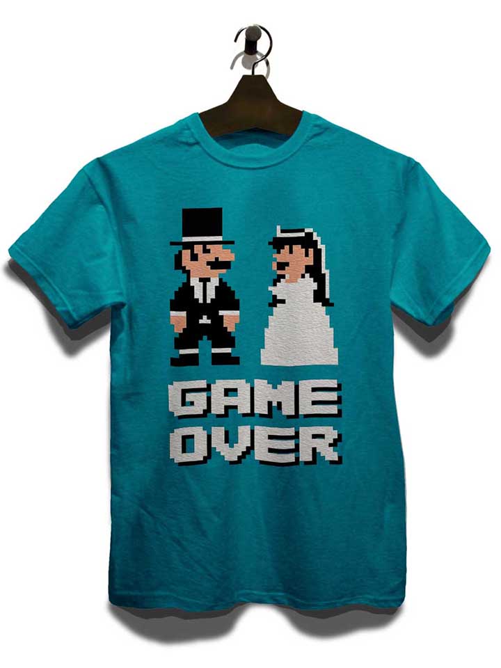 8-bit-junggesellen-game-over-t-shirt tuerkis 3