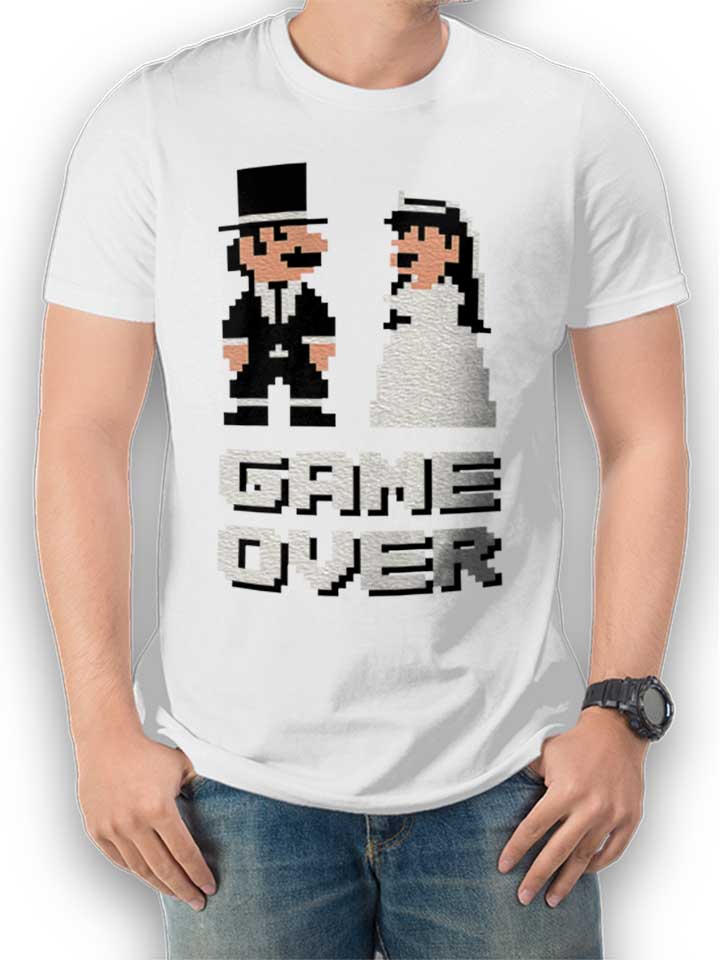 8-bit-junggesellen-game-over-t-shirt weiss 1